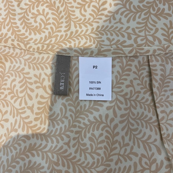 J Crew Women's 100% Silk Gold Yellow Paisley Size 2P Petite Midi slip Skirt - Picture 8 of 8